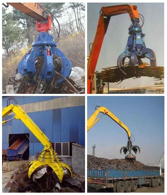 Hydraulic Rotary Orange Peel Grab 360 Degree Rotation For Garbage ...
