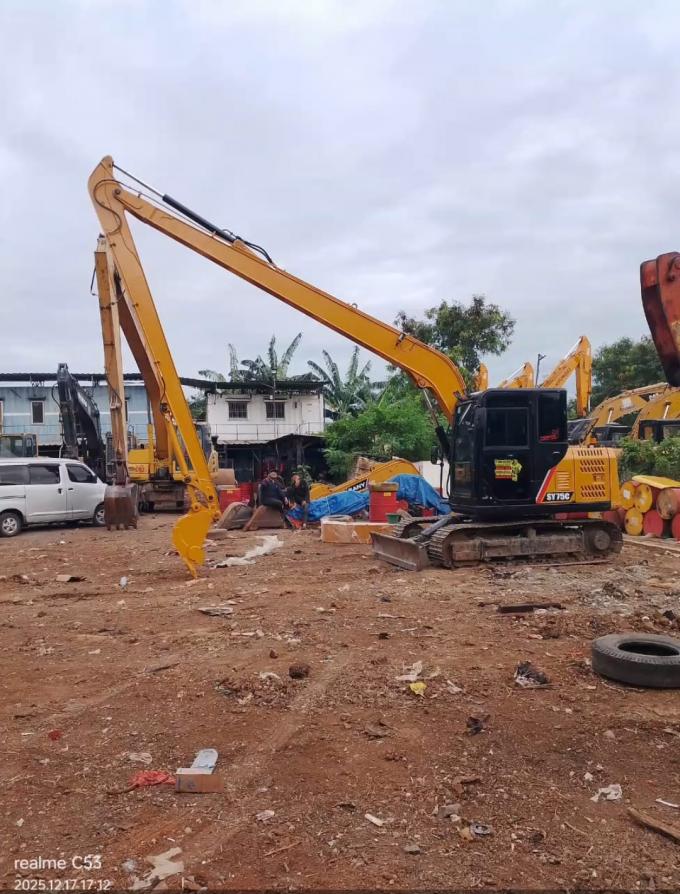 12M long boom with 0.2cbm bucket for SY75 is installed today!