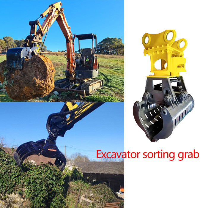 Excavator Demolition Sorting Grab Rotating With 0.4 Cbm Capacity